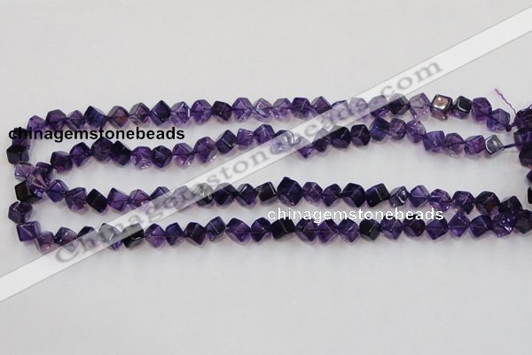 CSA10 15.5 inches 7*7mm cube synthetic amethyst beads wholesale