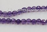 CSA12 15.5 inches 4mm faceted round synthetic amethyst beads