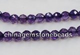 CSA14 15.5 inches 6mm faceted round synthetic amethyst beads