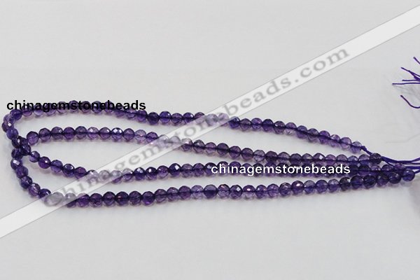 CSA14 15.5 inches 6mm faceted round synthetic amethyst beads