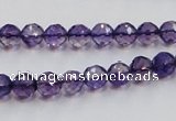 CSA15 15.5 inches 7mm faceted round synthetic amethyst beads