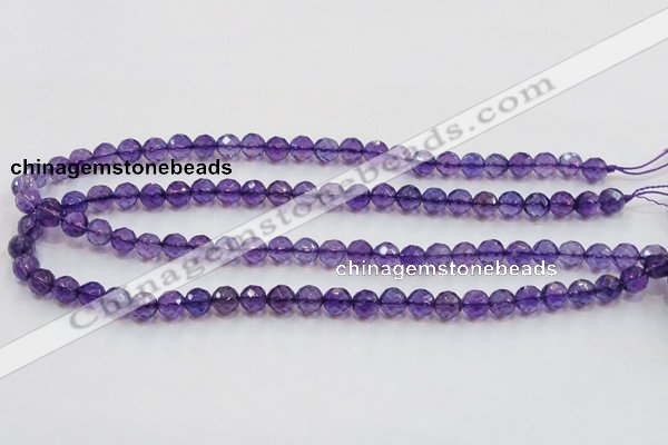 CSA16 15.5 inches 8mm faceted round synthetic amethyst beads