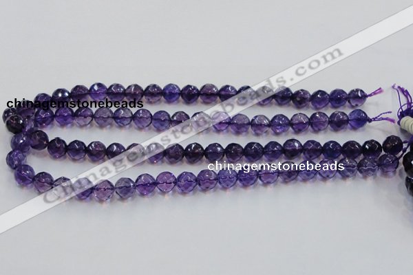 CSA17 15.5 inches 10mm faceted round synthetic amethyst beads