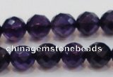 CSA18 15.5 inches 12mm faceted round synthetic amethyst beads