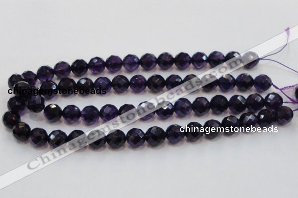 CSA18 15.5 inches 12mm faceted round synthetic amethyst beads