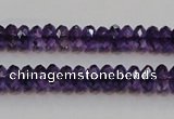 CSA19 15.5 inches 5*8mm faceted rondelle synthetic amethyst beads