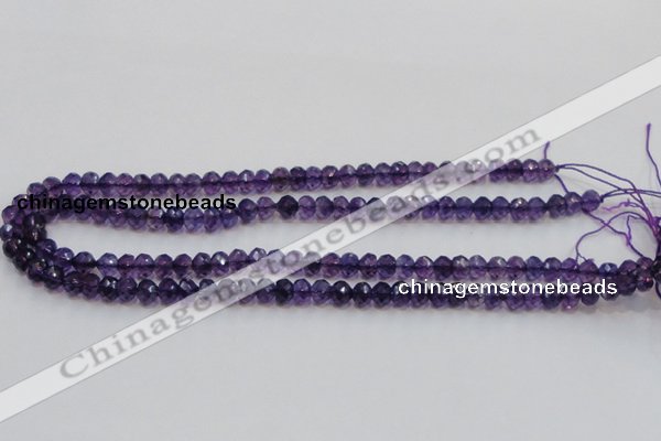 CSA20 15.5 inches 6*8mm faceted rondelle synthetic amethyst beads