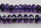 CSA22 15.5 inches 7*12mm faceted rondelle synthetic amethyst beads