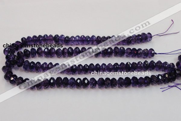 CSA22 15.5 inches 7*12mm faceted rondelle synthetic amethyst beads