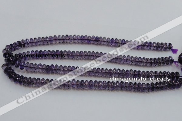 CSA23 15.5 inches 5*10mm faceted rondelle synthetic amethyst beads