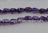 CSA24 15.5 inches 6*8mm faceted teardrop synthetic amethyst beads