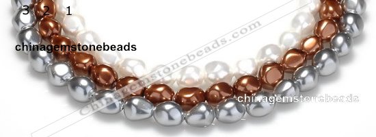CSB03 16 inches 12*16mm nugget shell pearl beads Wholesale