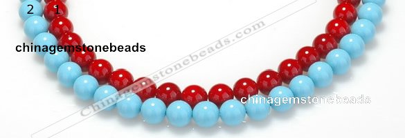 CSB07 16 inches 10mm round shell pearl beads Wholesale