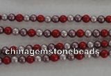 CSB1002 15.5 inches 4mm round mixed color shell pearl beads