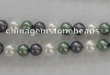 CSB1011 15.5 inches 6mm round mixed color shell pearl beads