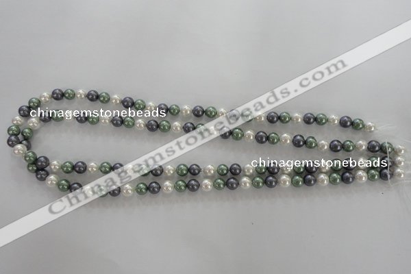 CSB1011 15.5 inches 6mm round mixed color shell pearl beads