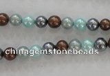 CSB1013 15.5 inches 6mm round mixed color shell pearl beads