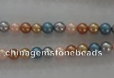 CSB1015 15.5 inches 6mm round mixed color shell pearl beads