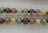 CSB1016 15.5 inches 6mm round mixed color shell pearl beads