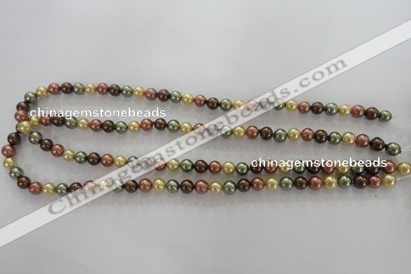 CSB1016 15.5 inches 6mm round mixed color shell pearl beads