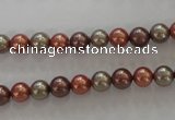 CSB1018 15.5 inches 6mm round mixed color shell pearl beads