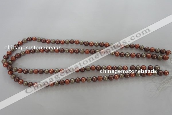 CSB1018 15.5 inches 6mm round mixed color shell pearl beads