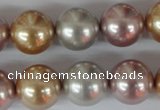 CSB103 15.5 inches 16mm round mixed color shell pearl beads