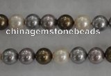 CSB1031 15.5 inches 8mm round mixed color shell pearl beads