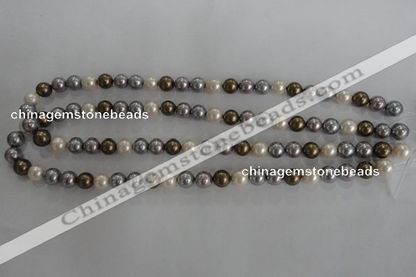 CSB1031 15.5 inches 8mm round mixed color shell pearl beads