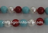 CSB1033 15.5 inches 8mm round mixed color shell pearl beads