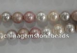 CSB1035 15.5 inches 8mm round mixed color shell pearl beads