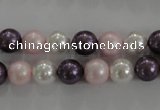 CSB1037 15.5 inches 8mm round mixed color shell pearl beads