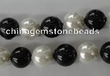 CSB1050 15.5 inches 10mm round mixed color shell pearl beads