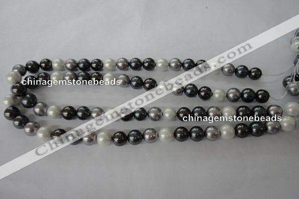 CSB1052 15.5 inches 10mm round mixed color shell pearl beads
