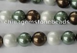 CSB1053 15.5 inches 10mm round mixed color shell pearl beads