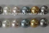 CSB1058 15.5 inches 10mm round mixed color shell pearl beads