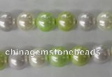 CSB1061 15.5 inches 10mm round mixed color shell pearl beads