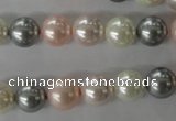 CSB1066 15.5 inches 10mm round mixed color shell pearl beads