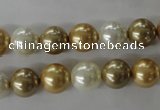 CSB1068 15.5 inches 10mm round mixed color shell pearl beads