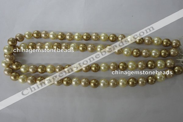 CSB1069 15.5 inches 10mm round mixed color shell pearl beads
