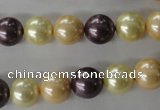 CSB1072 15.5 inches 10mm round mixed color shell pearl beads