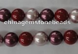 CSB1076 15.5 inches 10mm round mixed color shell pearl beads