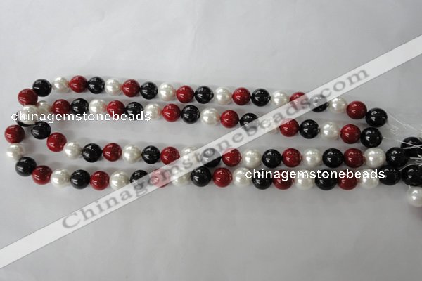 CSB1077 15.5 inches 10mm round mixed color shell pearl beads