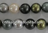 CSB1086 15.5 inches 12mm round mixed color shell pearl beads