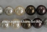 CSB1088 15.5 inches 12mm round mixed color shell pearl beads