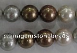 CSB1091 15.5 inches 12mm round mixed color shell pearl beads