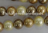 CSB1100 15.5 inches 12mm round mixed color shell pearl beads