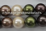 CSB1129 15.5 inches 14mm round mixed color shell pearl beads