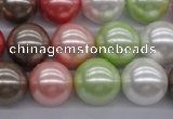 CSB1138 15.5 inches 14mm round mixed color shell pearl beads