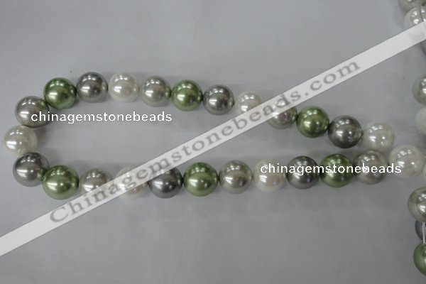 CSB1153 15.5 inches 16mm round mixed color shell pearl beads